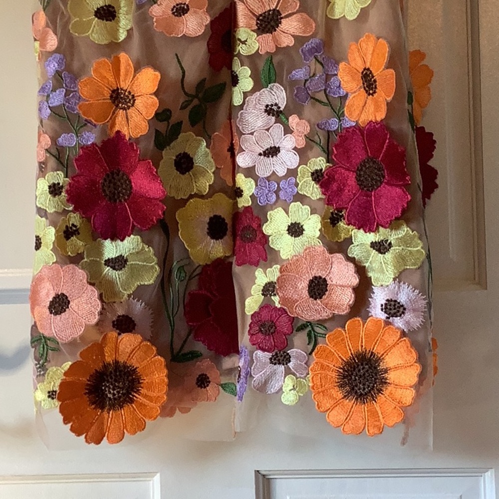 Beautiful 3D multicolor floral appliqué dress - Picture 7 of 15
